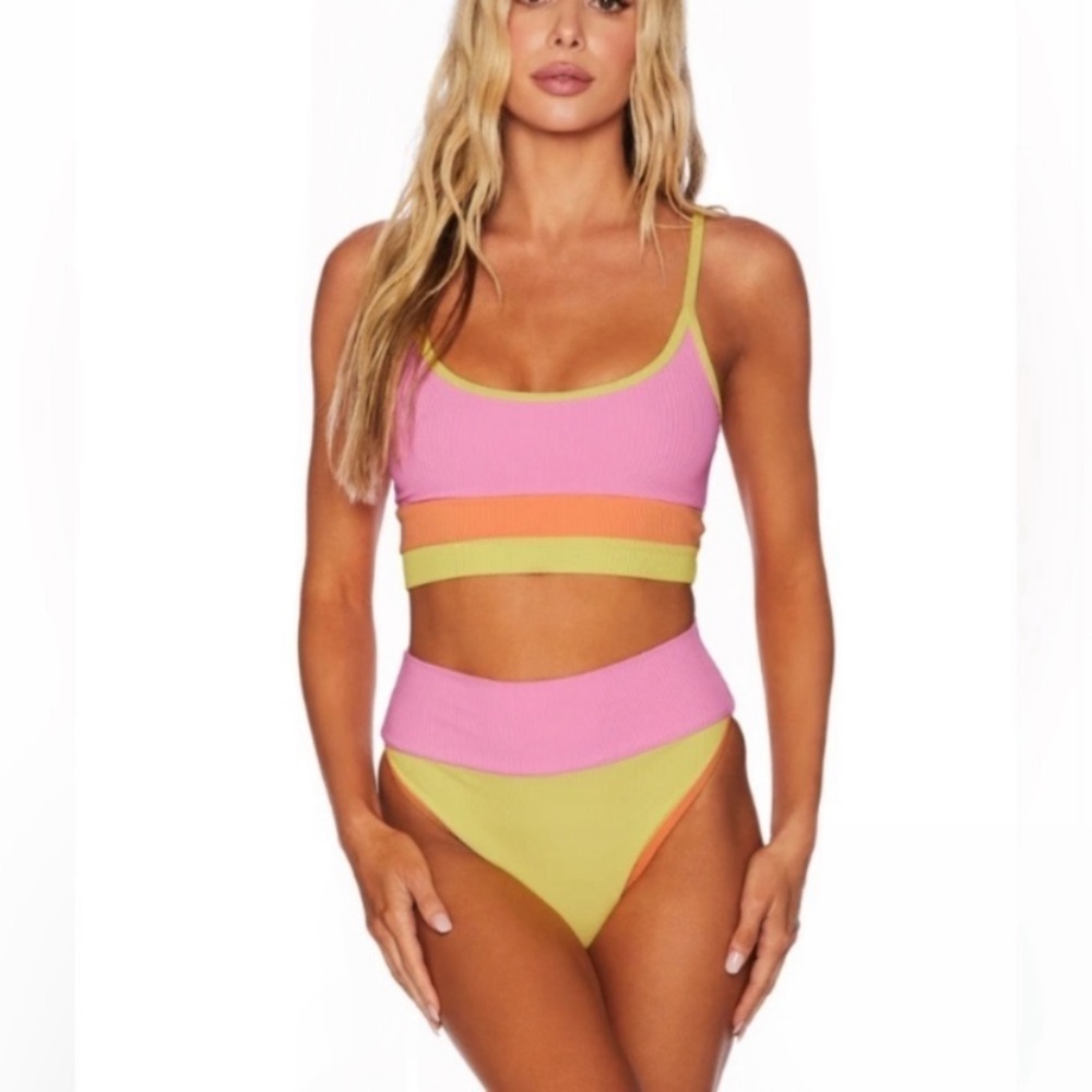 Beach Riot Pink and Yellow Bikini - Picture 3 of 13